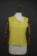 GUDRUN SJODEN Yellow Cotton Sleeveless Side V-Neck Pullover Blouse Top – Size L