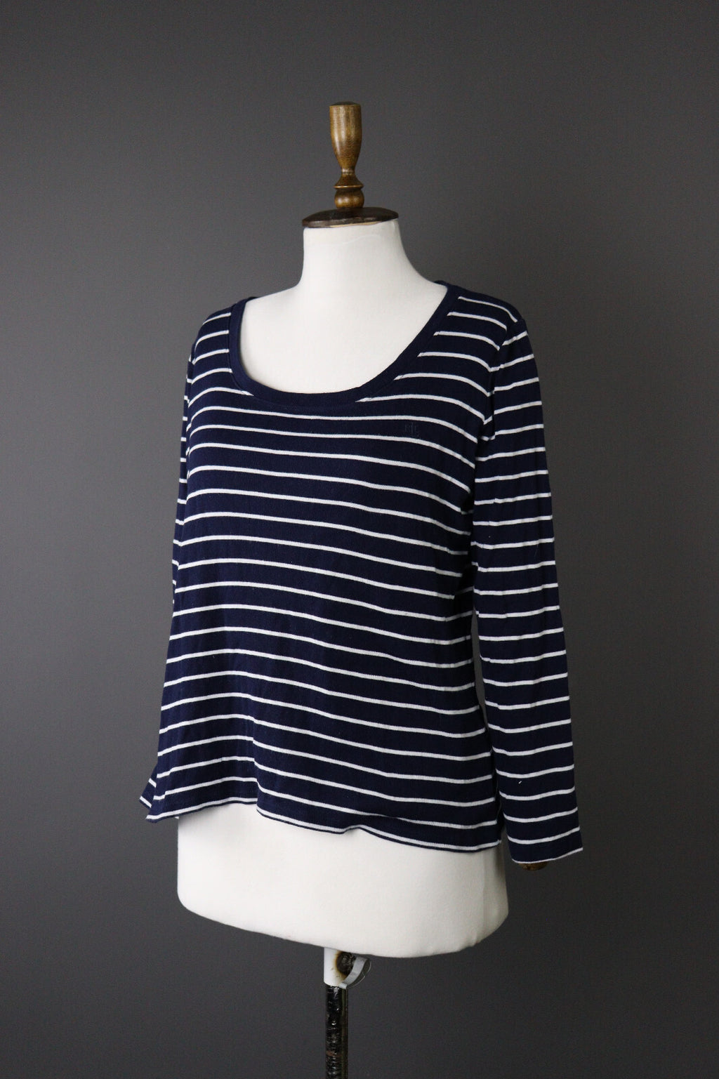 Lauren Ralph Lauren Blue Stripe Long Sleeve Pullover Sweater – Size L