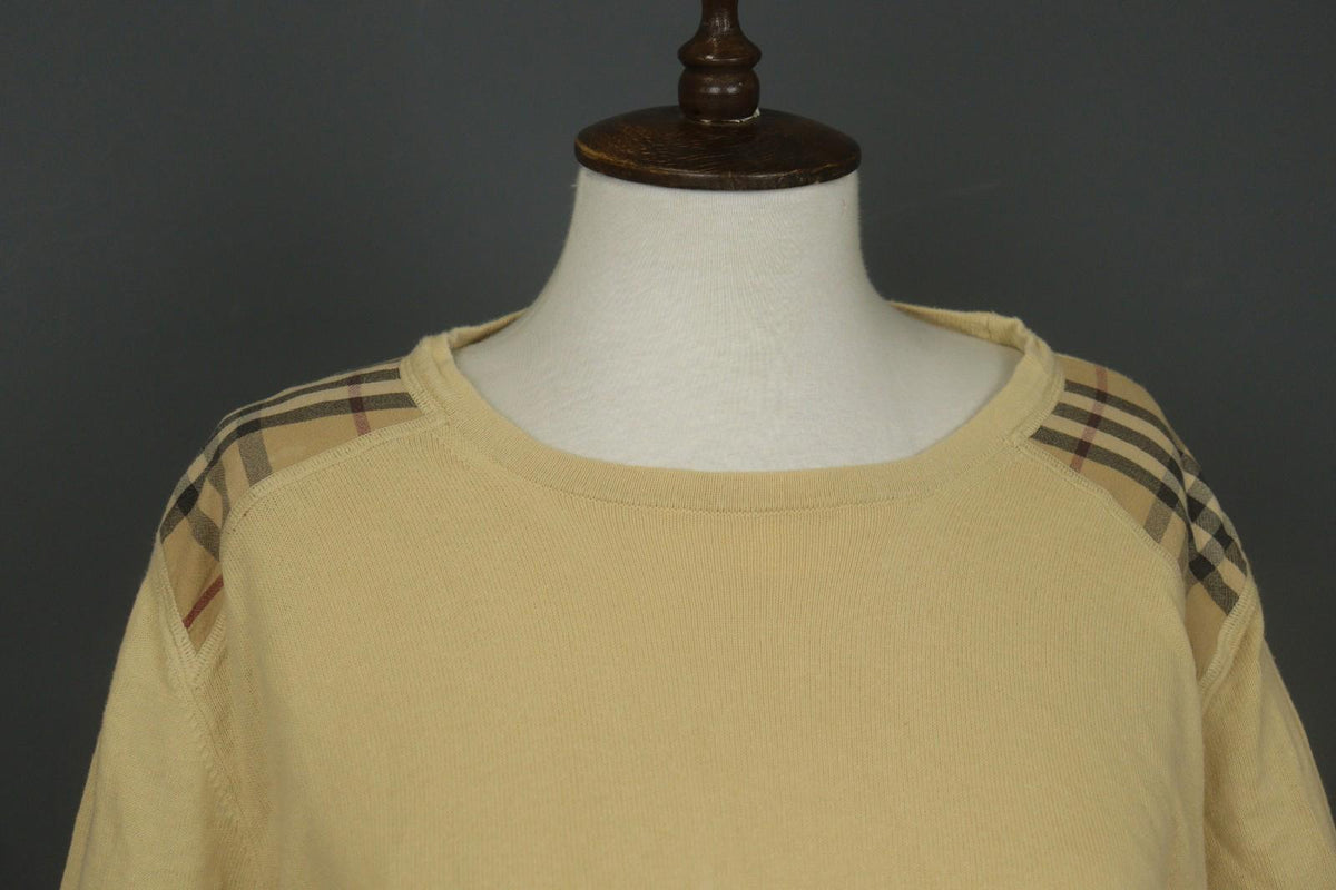 BURBERRY London Yellow Casual Long Sleeve Round Neck Pullover Knit Top – Size S