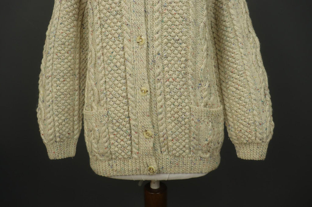 IVKO White Long Sleeve Knitted Winter Button Front Cardigan Sweater – Size 38