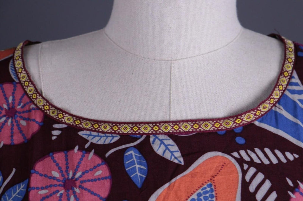 GUDRUN SJODEN Multicolor Fruits Print Sleeveless Blouson Dress – Size M