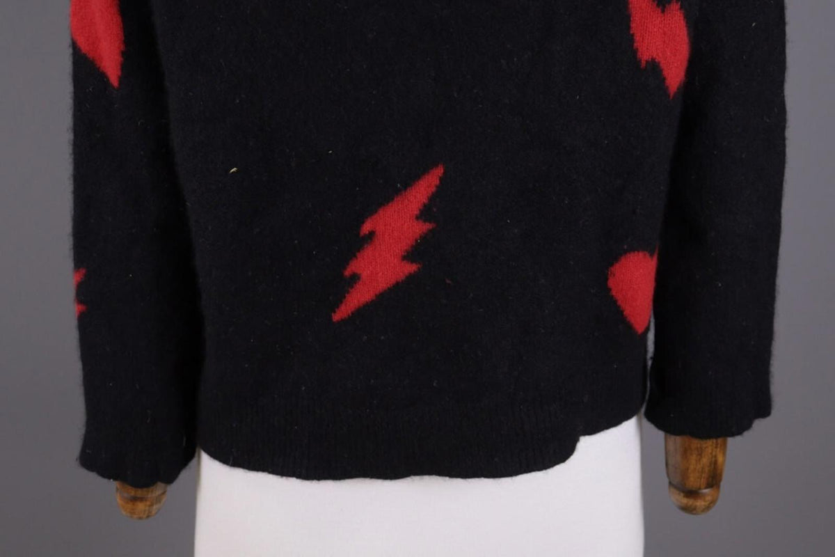 ZADIG & VOLTAIRE MARCUS BIS Black Printed Cashmere Knit Sweater – Size M