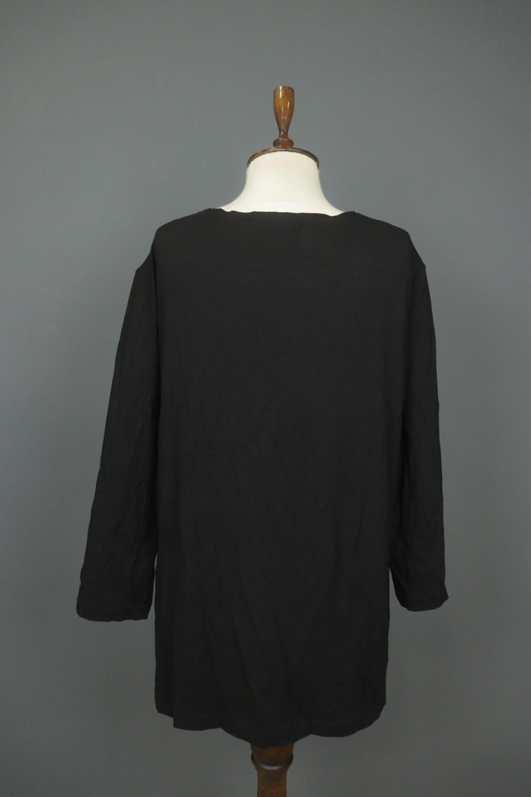 OSKA Black Viscose Blend Regular Fit Long Sleeve Round Neck Sheath Dress – Size 5