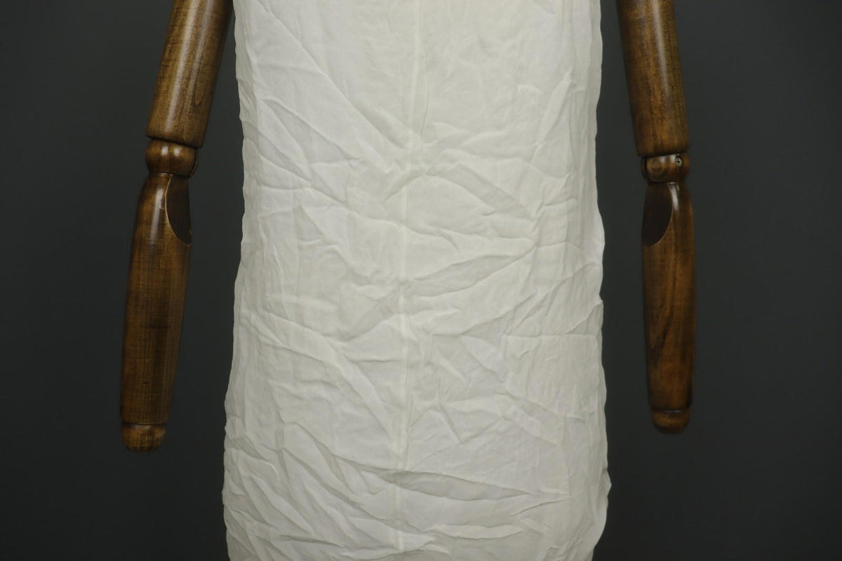 TRANSIT PAR-SUCH White 100% Viscose Sleeveless V-Neck Wide Strap Tank Dress Sz 4