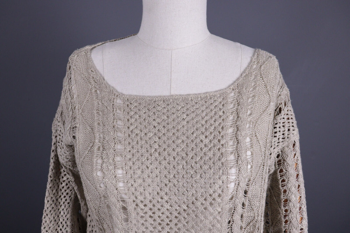 Denim & Supply Ralph Lauren Gray Linen Lagenlook Oversized Knit Sweater – Size M