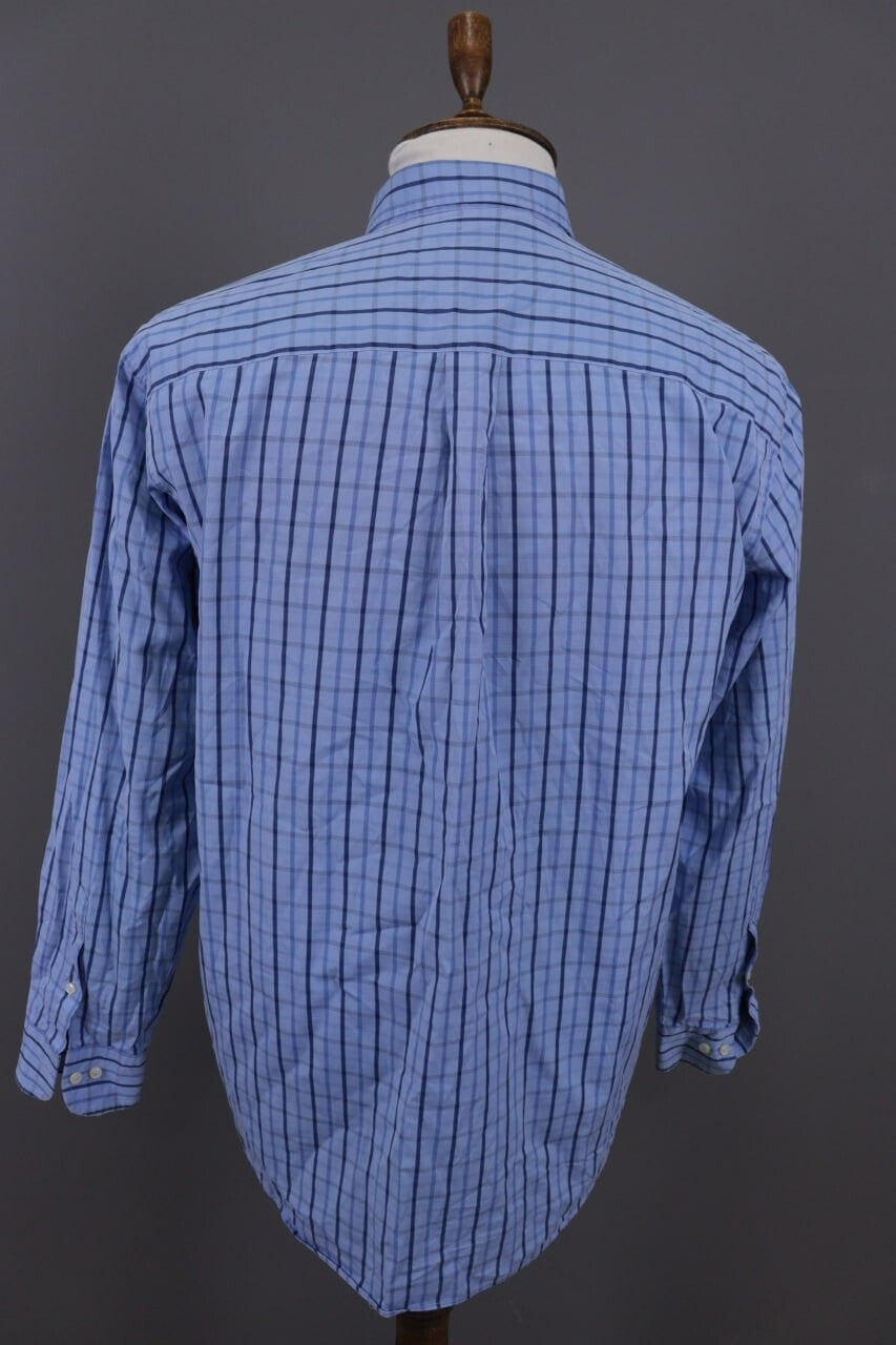 Burberry London Blue Check Long Sleeve Button Down Shirt – Size L