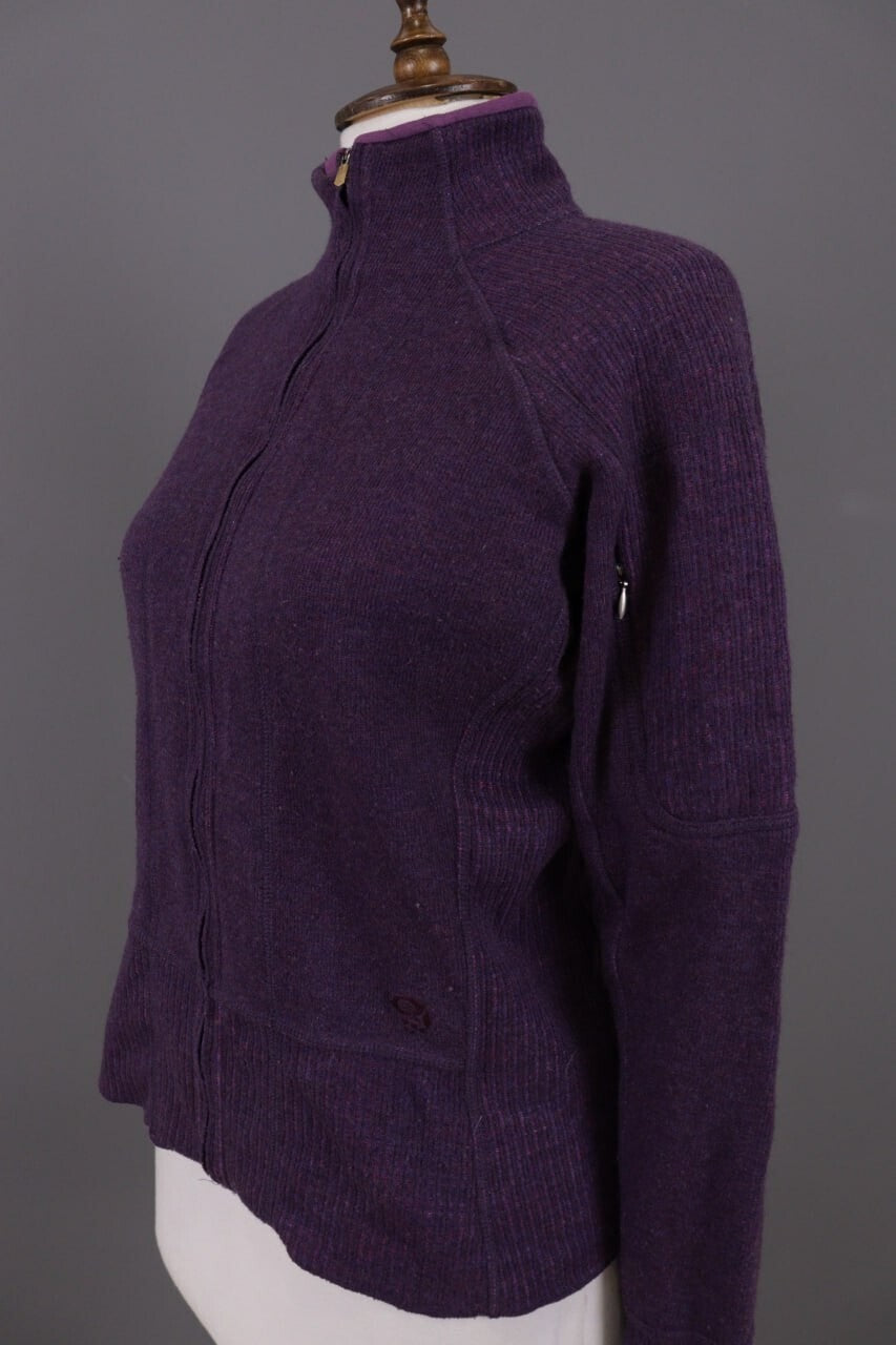 Mountain Hard Wear Purple Wool High Neck Full Zip Fleece Sweater – Size M – Used