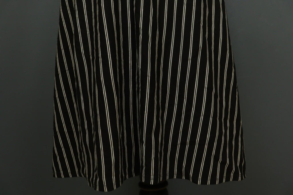 MAX MARA Black White Striped Viscose Deep V-Neck Back Zip Sheath Dress – Size S