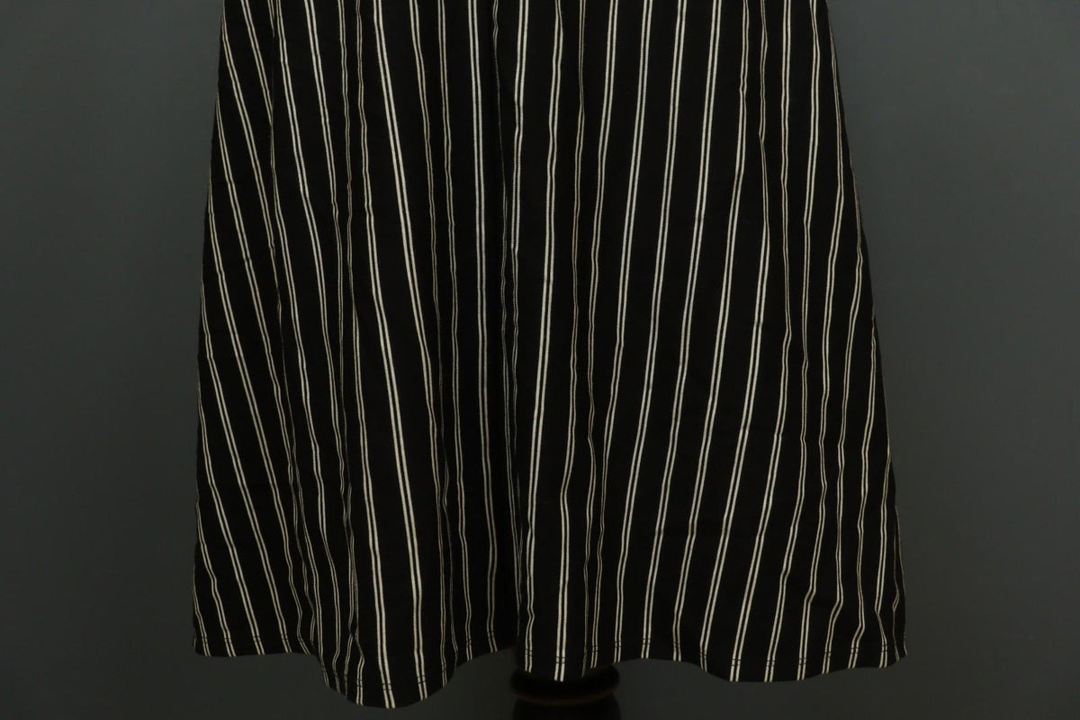 MAX MARA Black White Striped Viscose Deep V-Neck Back Zip Sheath Dress – Size S