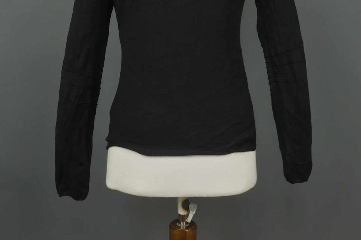 ANNETTE GOERTZ Kami Black Silk Blend Knit Button Front Cardigan Sweater – Size M