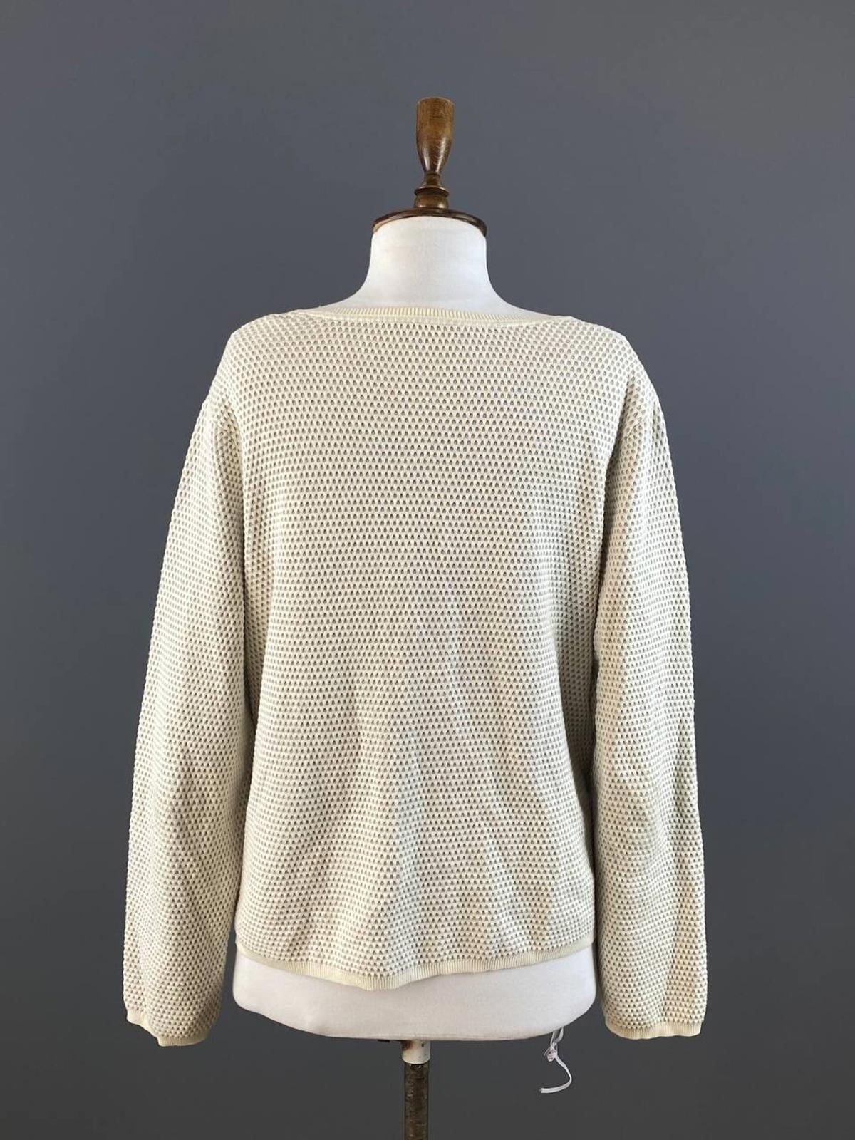 GUDRUN SJODEN Ivory Textured Knit Cardigan Sweater – Size L