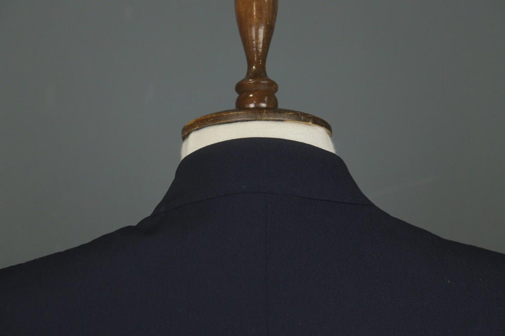 VALENTINO ROMA Navy Long Sleeve Mock Neck Formal Full Zip Blazer Jacket – Size 46