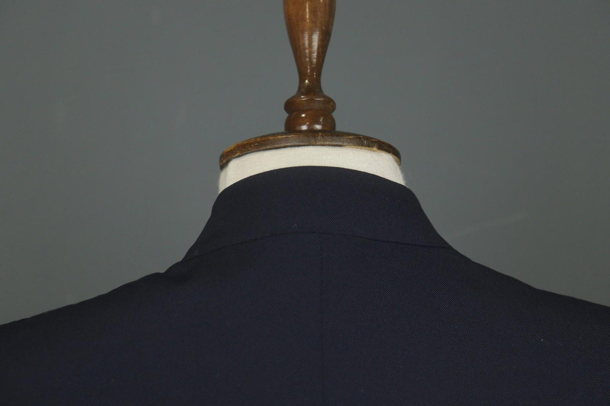 VALENTINO ROMA Navy Long Sleeve Mock Neck Formal Full Zip Blazer Jacket – Size 46