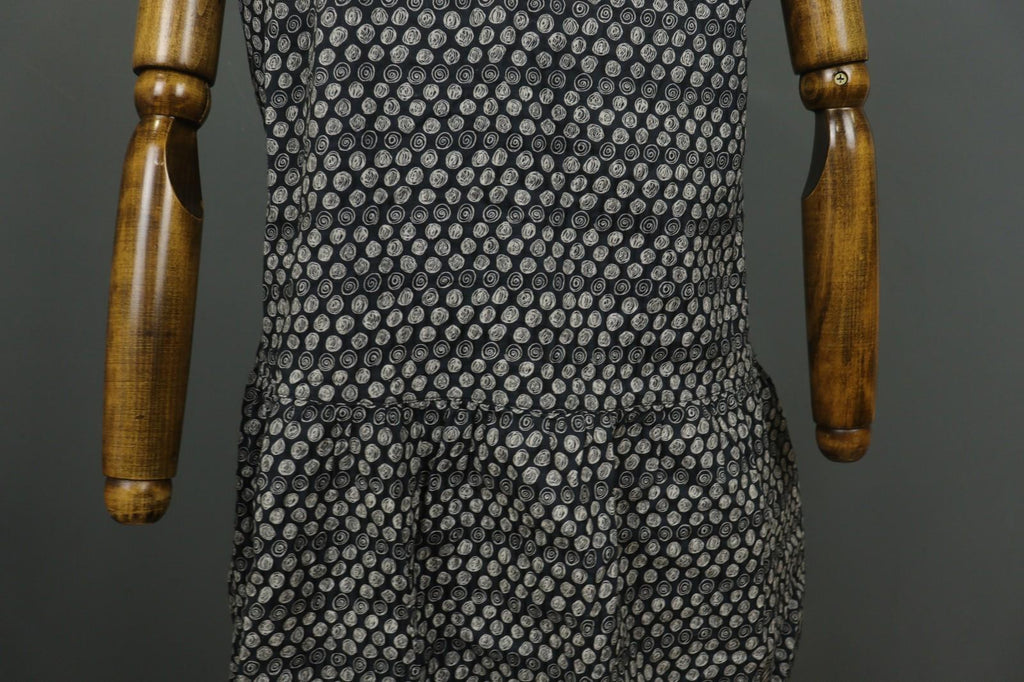 GUDRUN SJODEN Multi Polka Dot Cotton Square Neck Button Front Shirt Dress – Size L