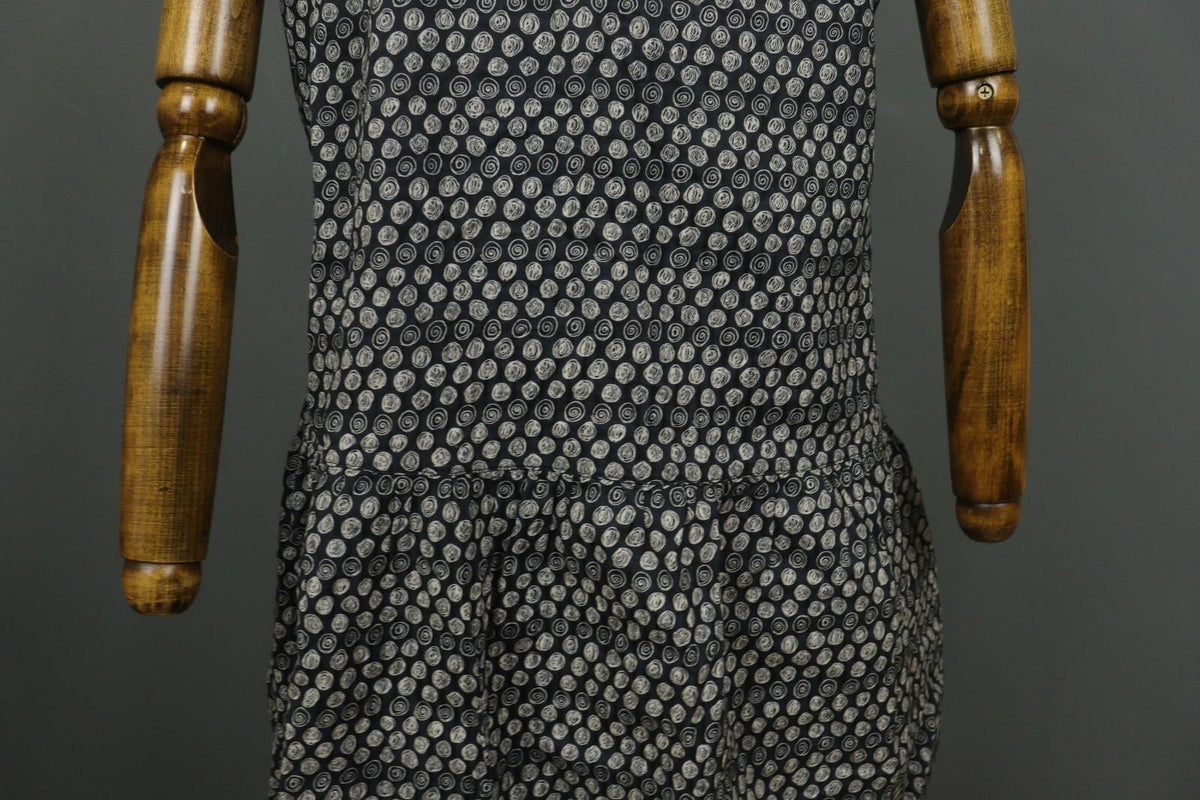 GUDRUN SJODEN Multi Polka Dot Cotton Square Neck Button Front Shirt Dress – Size L