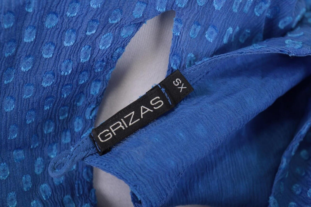 GRIZAS Blue Silk Textured Lagenlook 3/4 Sleeve Blouse Tunic – Size XS