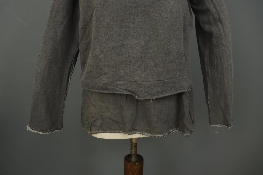 RUNDHOLZ Gray Round Neck Casual Long Sleeve Regular Fit Pullover Blouse Top Sz M
