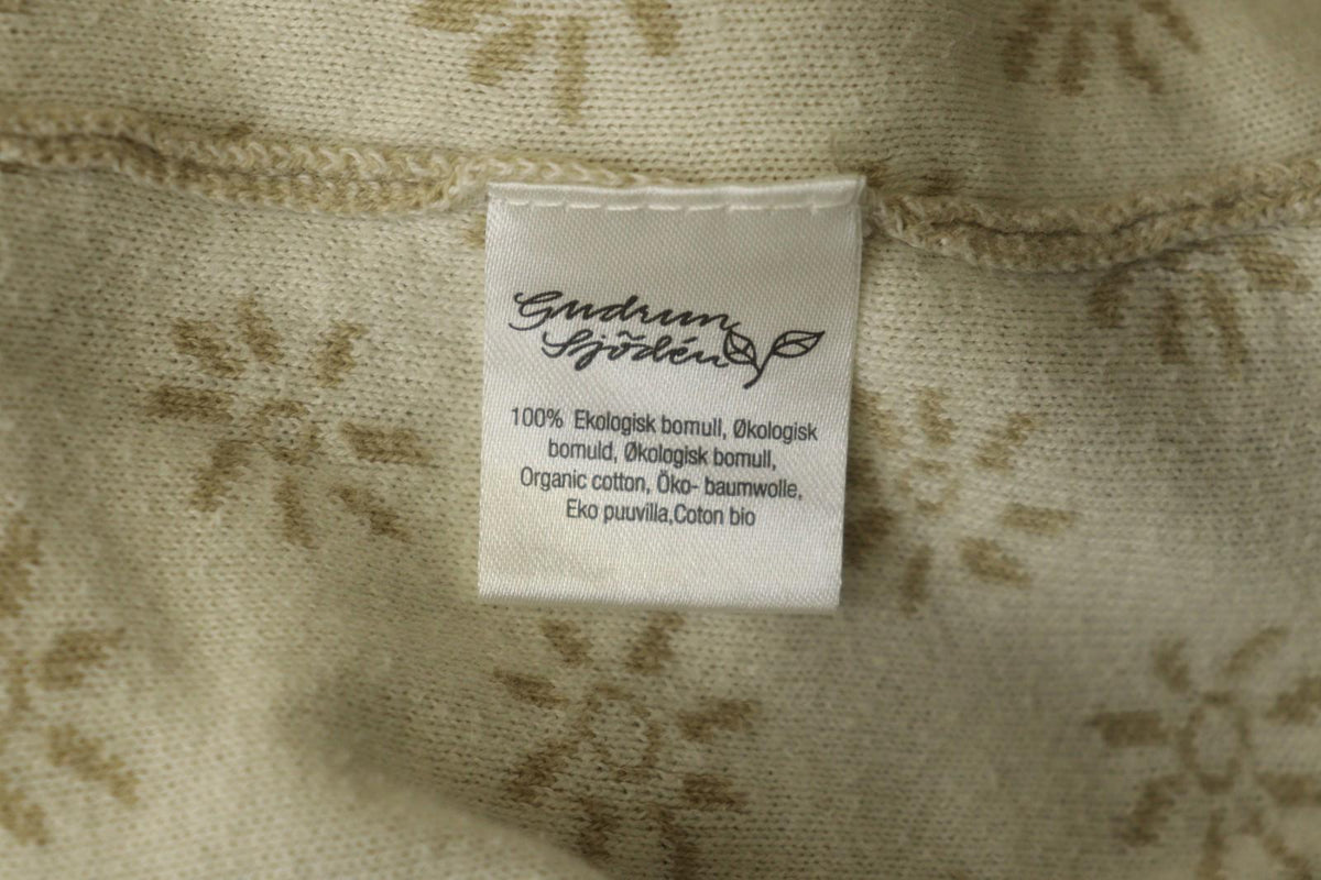 GUDRUN SJÖDEN Beige Floral Long Sleeve Button Front Cardigan Sweater – Size L