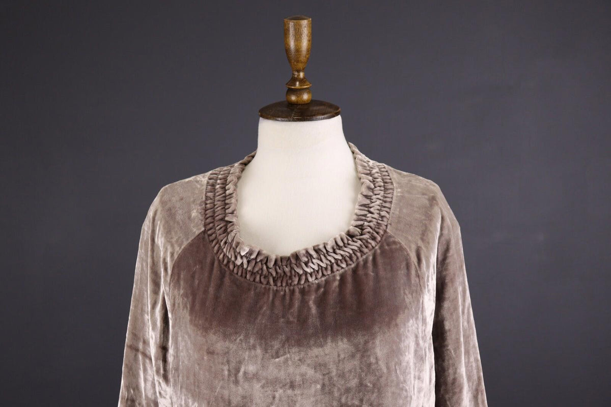 SEE by CHLOE Ash Rose Velour Drawstring Long Sleeve Top Shirt – Size 40