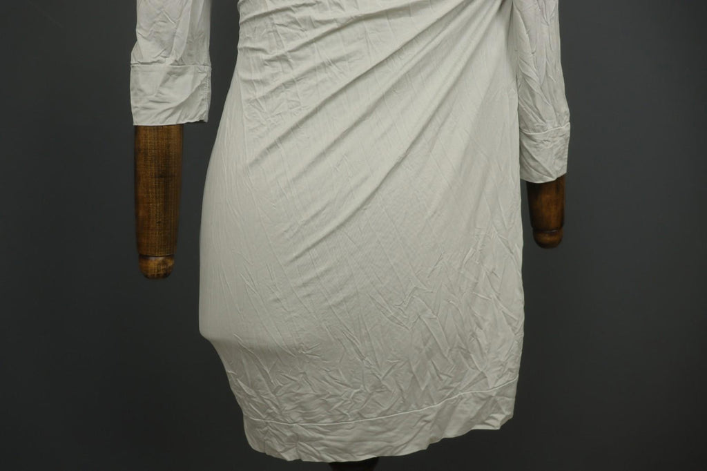TRANSIT PAR-SUCH White Rayon Knotted 3/4 Sleeve Off the Shoulder Dress – Size 3
