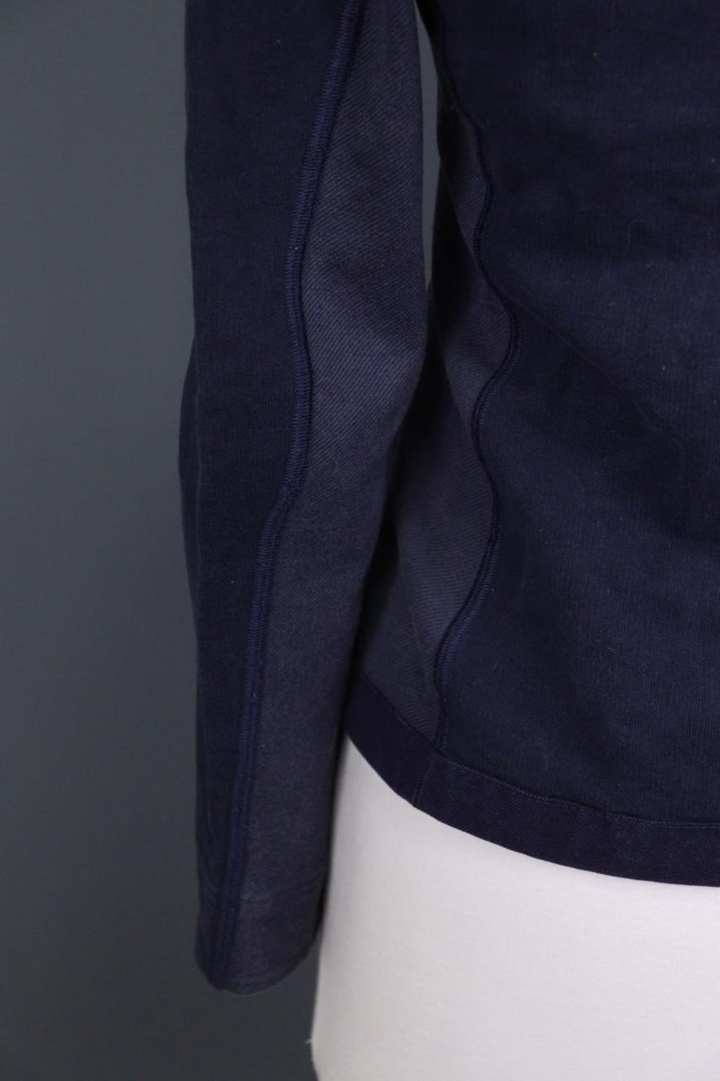 FRAUENSCHUH Blue 100%Cotton Mock Neck Long Sleeve Zipper Pockets Jacket – Size 2