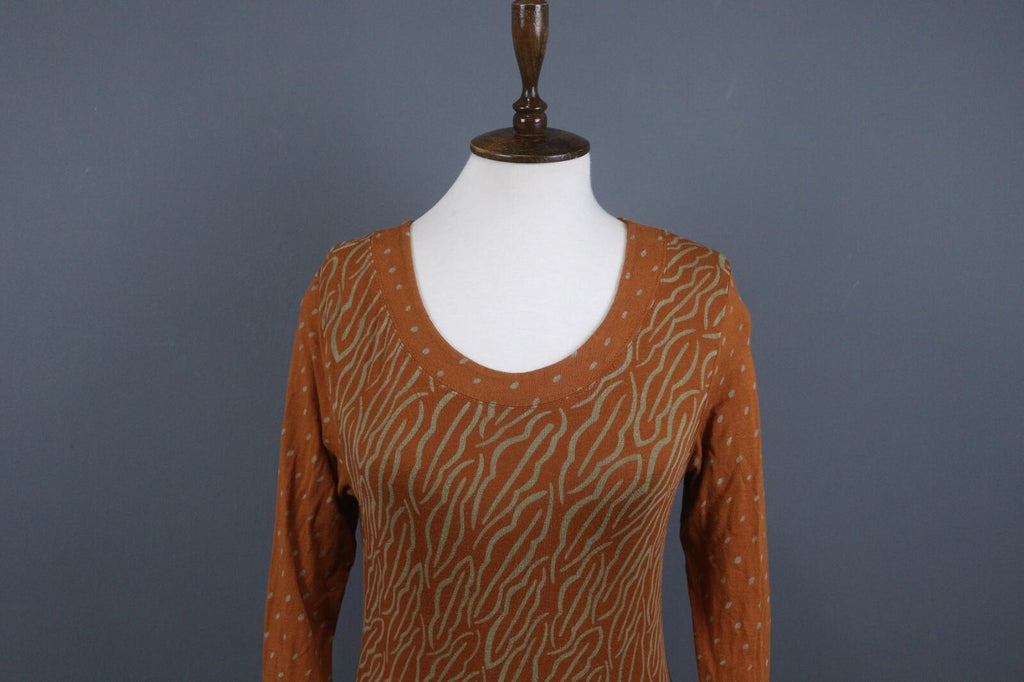 GUDRUN SJODEN Brown Long Sleeve Lightweight Top Blouse – Size S