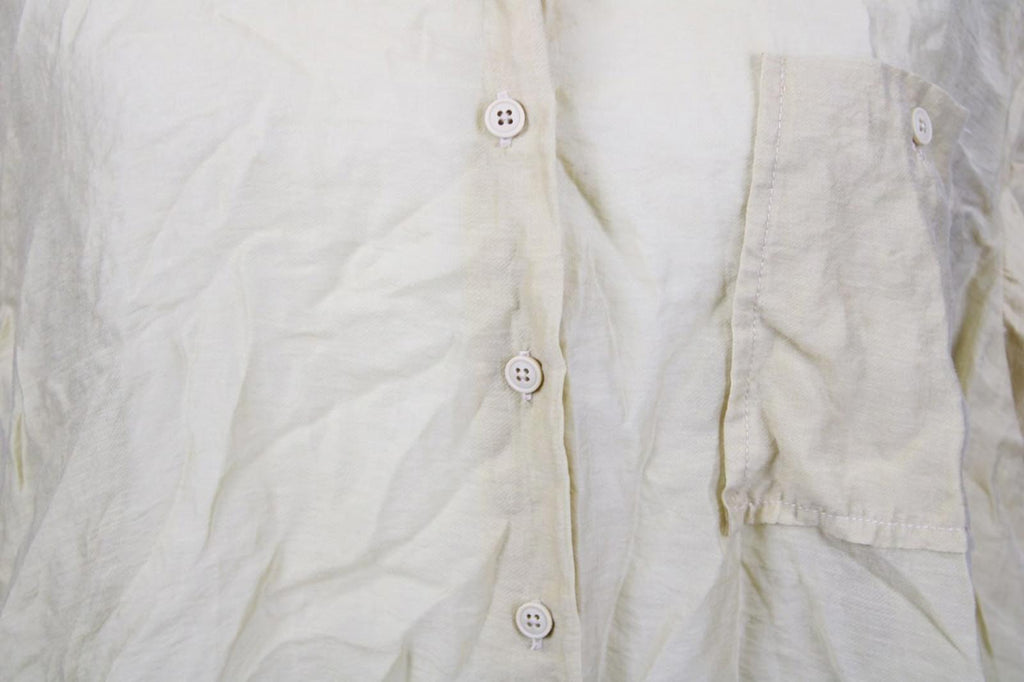 RUNDHOLZ Beige Classic Fit Collared Long Sleeve Button Front Shirt Top – Size L