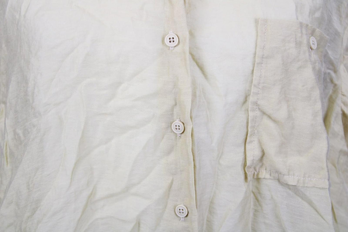 RUNDHOLZ Beige Classic Fit Collared Long Sleeve Button Front Shirt Top – Size L