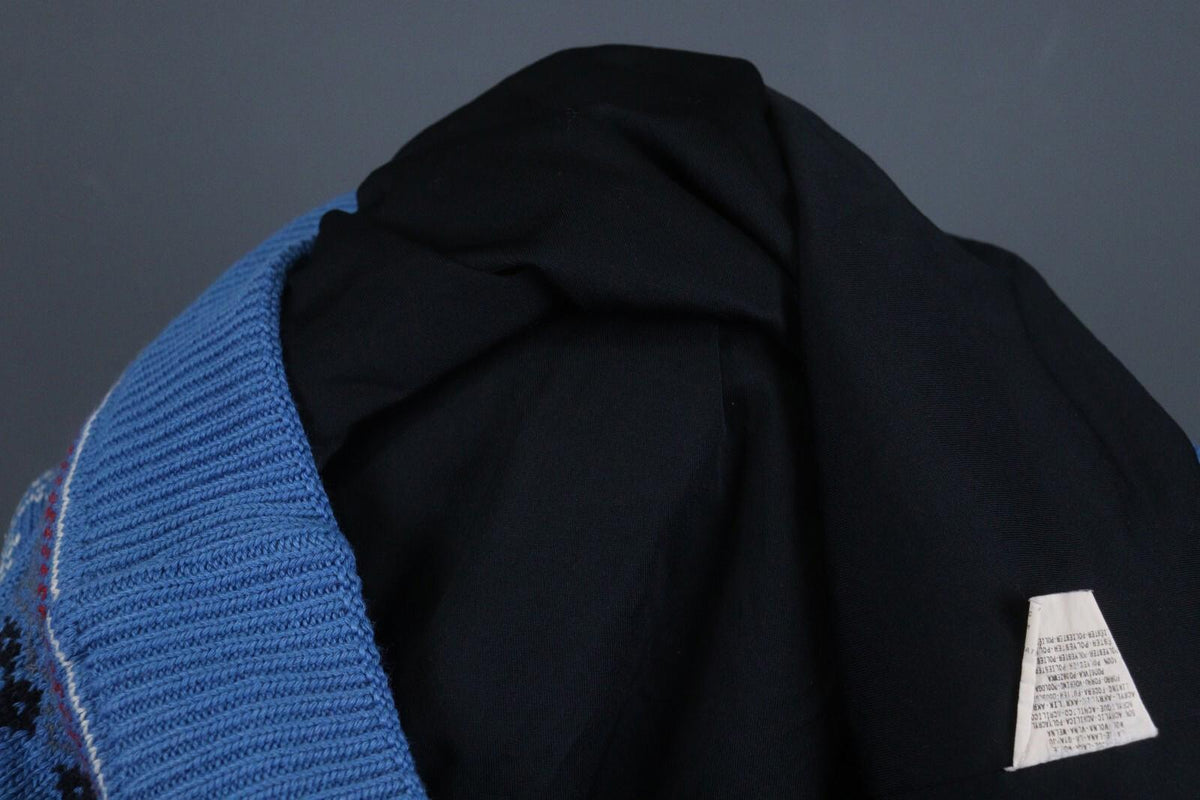 DALE OF NORWAY Blue Fair Isle Pure Wool Knit 1/4 Zip Ski Sweater