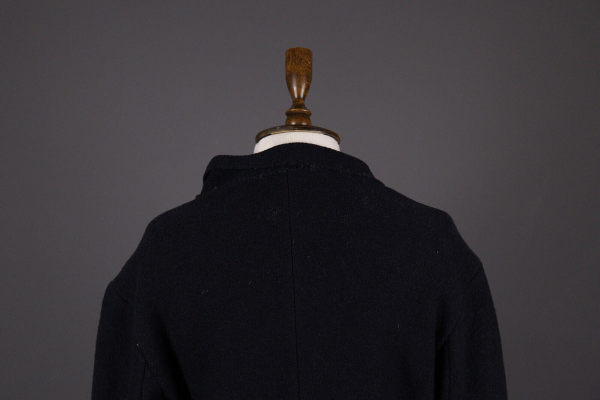 Indies France Wool Black Boiled Wool Double Breasted Coat Jacket – Size 2