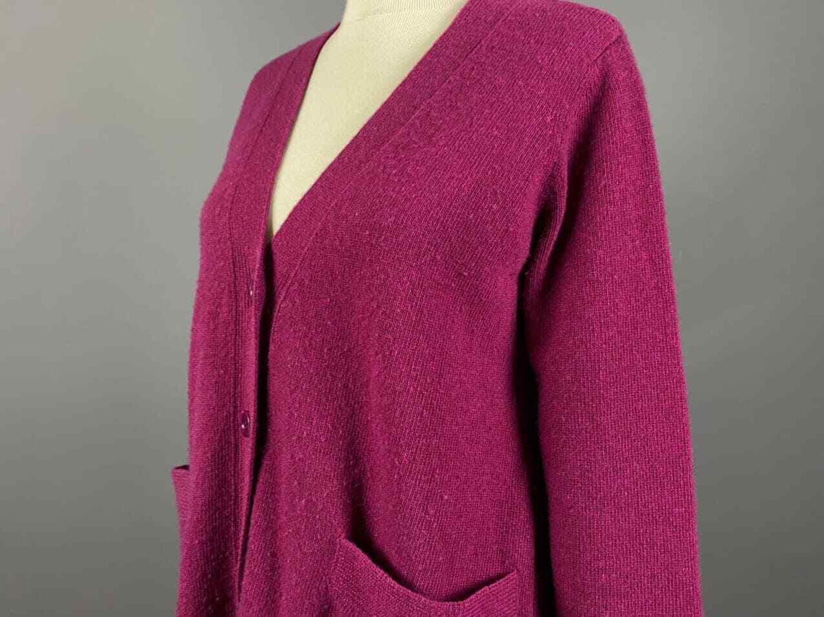 Aspesi Pink 70% Wool 30% Cashmere V-Neck Cardigan Sweater – Women's M