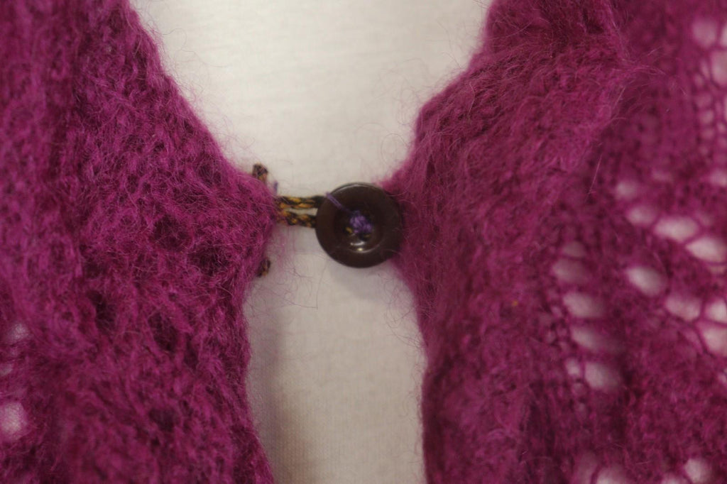 ANTHOLOGY AVOCA Pink Long Sleeve Button Front Asymmetrical Hem Crochet Dress
