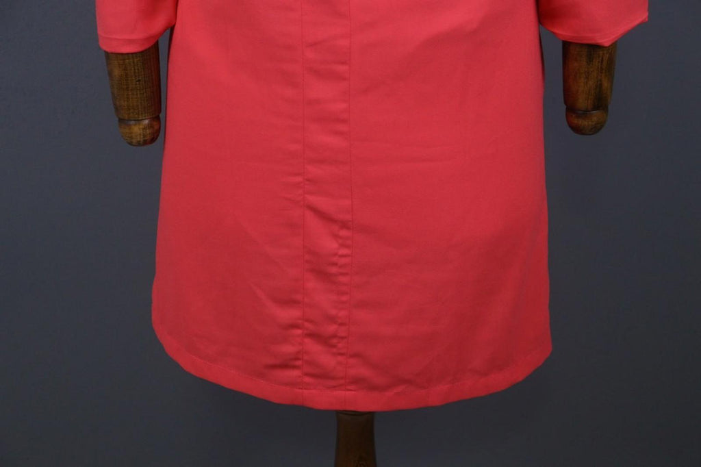 MARNI Pink Linen Blend Casual Long Sleeve Round Neck Back Zip Shift Dress Sz 36