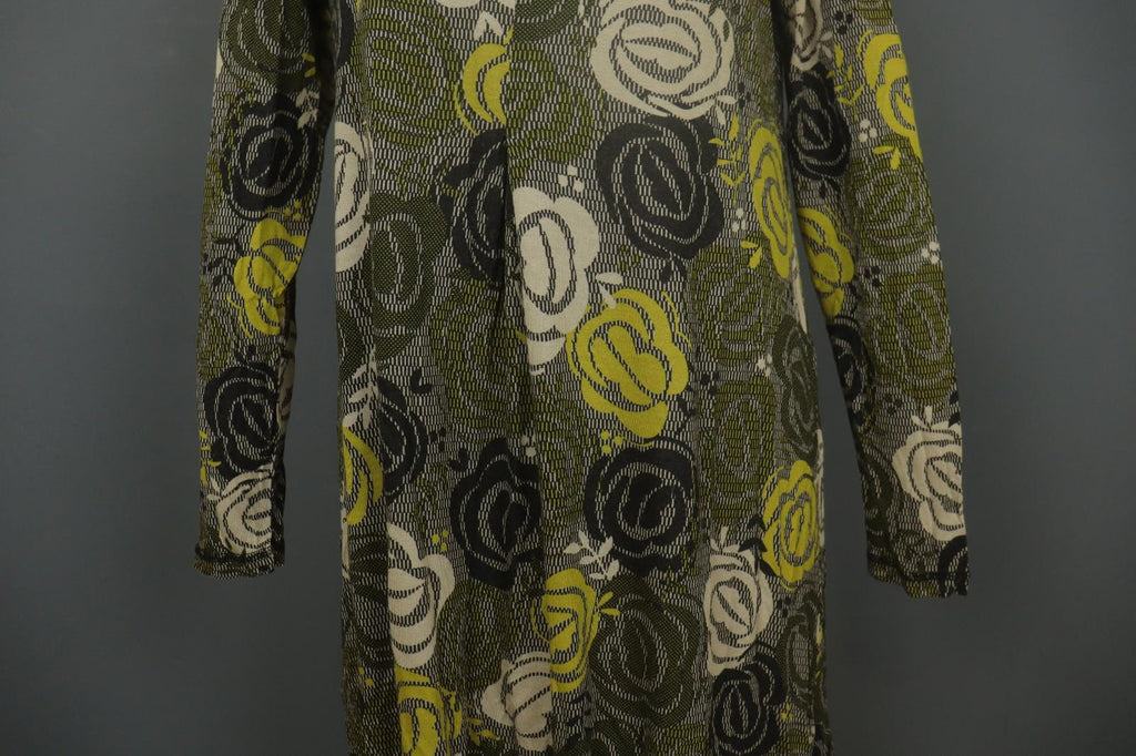 GUDRUN SJODEN Multicolor Floral Print Round Neck Long Sleeve Sheath Dress – Size M