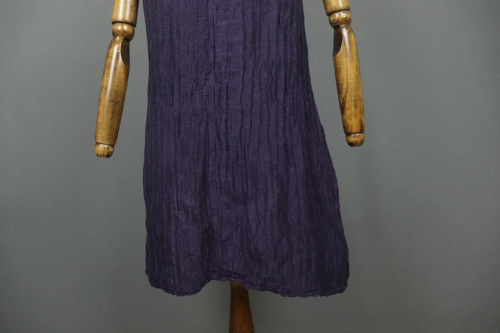 GRIZAS Purple Linen Regular Fit Wide Strap Scoop Neck Pullover Tank Dress – Size S