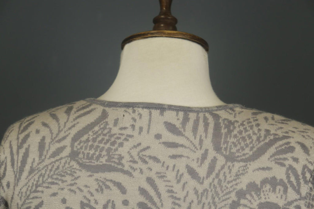 GUDRUN SJODEN Multi Floral Wool Knitted Round Neck Button Front Cardigan – Size S