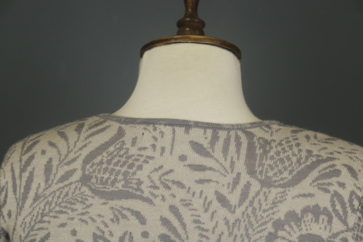 GUDRUN SJODEN Multi Floral Wool Knitted Round Neck Button Front Cardigan – Size S