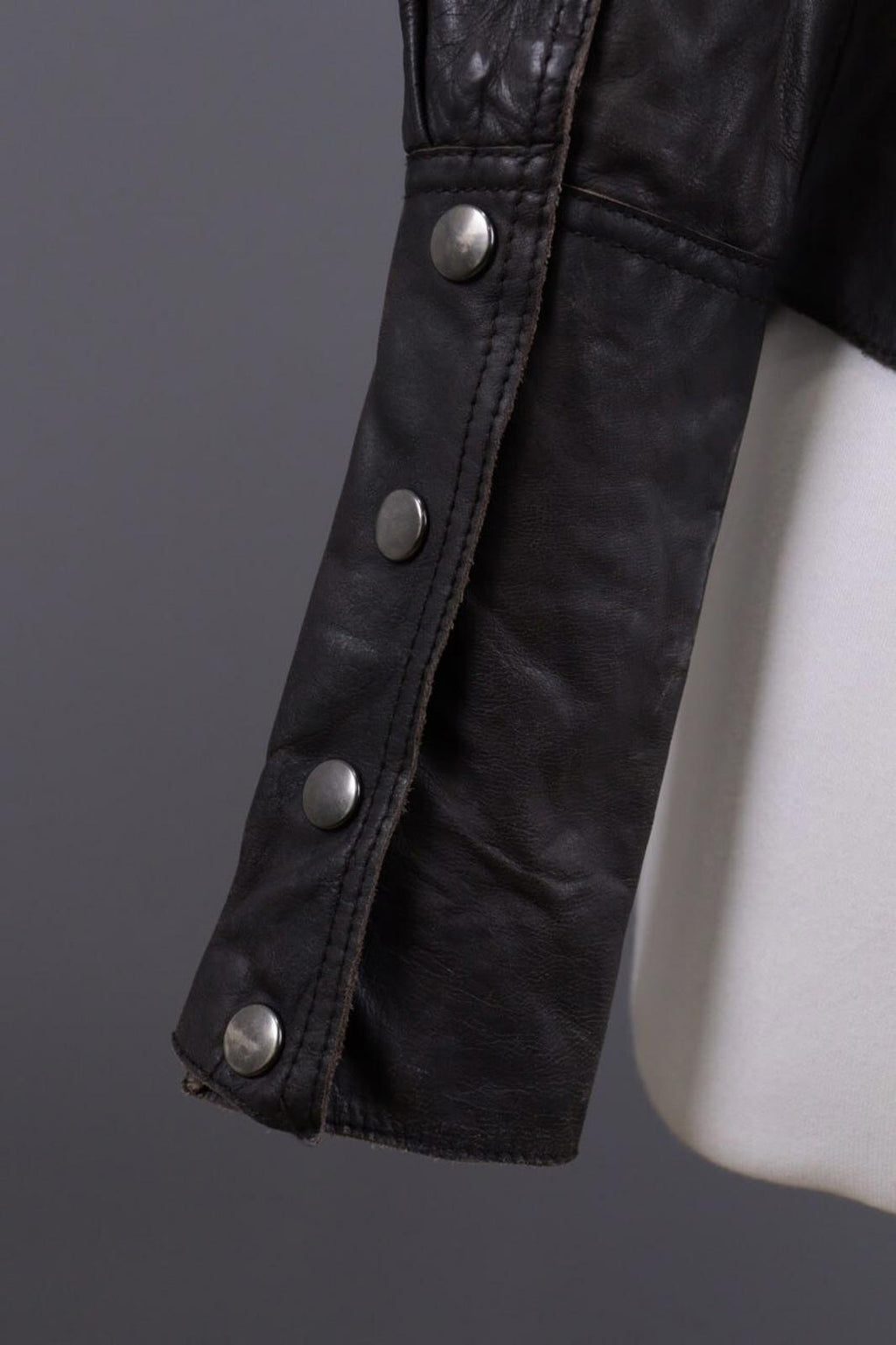 ALLSAINTS Brown Snap Leather Biker Jacket – Size XS