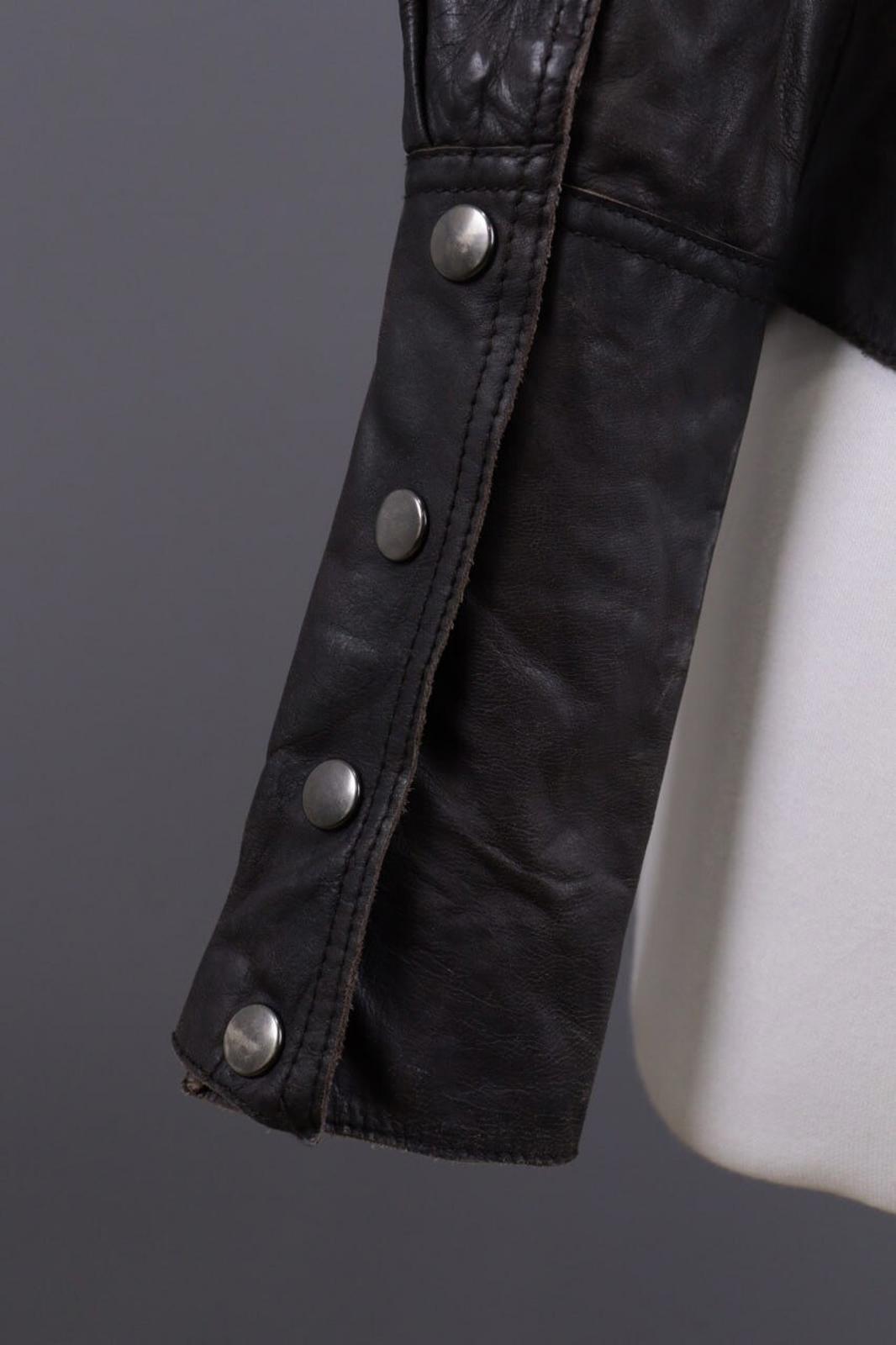 ALLSAINTS Brown Snap Leather Biker Jacket – Size XS