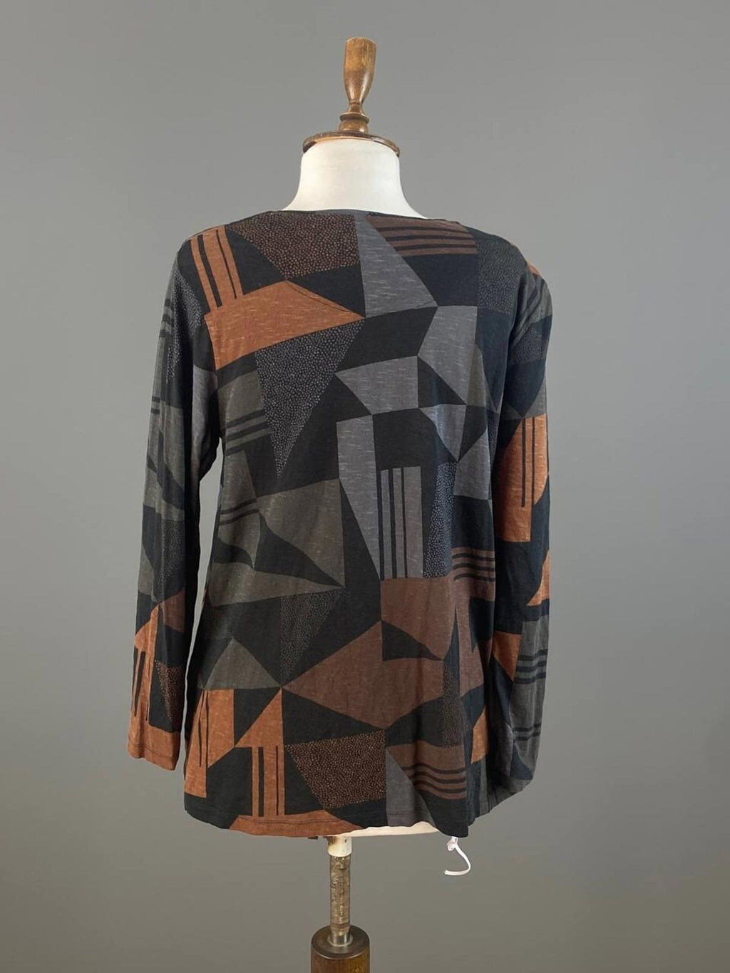 GUDRUN SJODEN Multicolor Abstract Geometric Long Sleeve Wrap Tunic Shirt – Size M