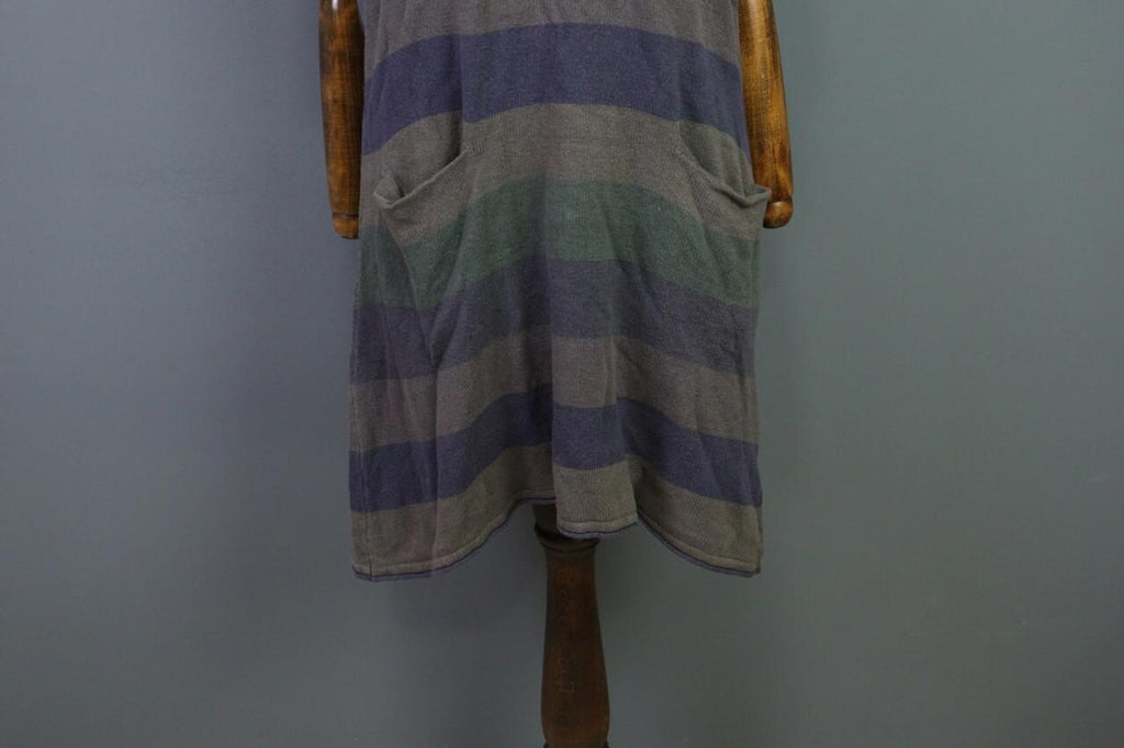 GUDRUN SJODEN Multicolor Striped Linen Short Sleeve Sweater Dress – Size S – Used
