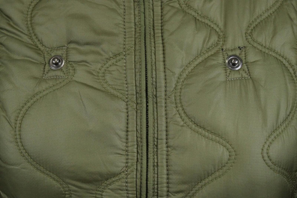 JET SET Green Nylon Long Sleeve Full Zip Snap Button Cuff Quilted Jacket – Size 2