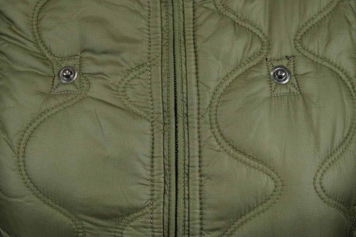 JET SET Green Nylon Long Sleeve Full Zip Snap Button Cuff Quilted Jacket – Size 2