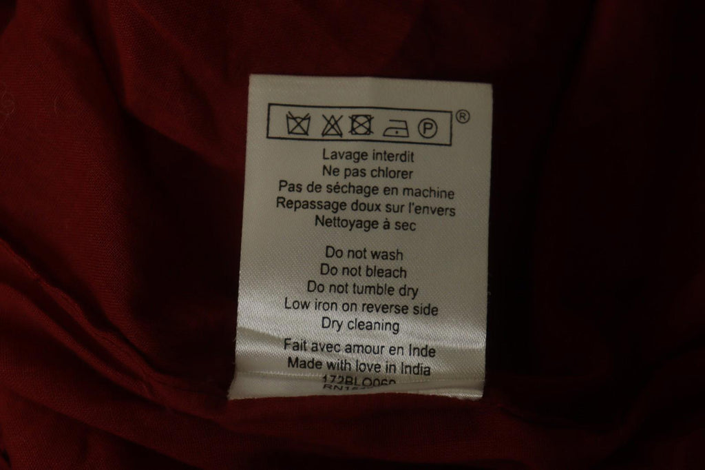 SEZANE Red Metallic Viscose V-Neck Summer Casual Pullover Blouse Top – Size 40