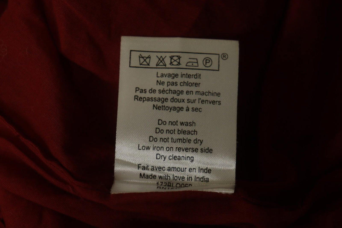 SEZANE Red Metallic Viscose V-Neck Summer Casual Pullover Blouse Top – Size 40