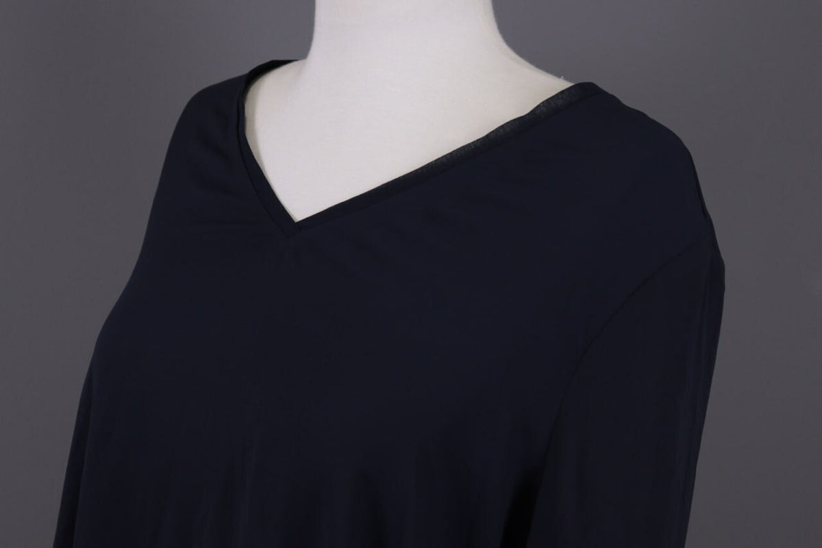 Claudie Pierlot Blue Long Sleeve V-Neck Lagenlook Blouse Shirt – Size 40