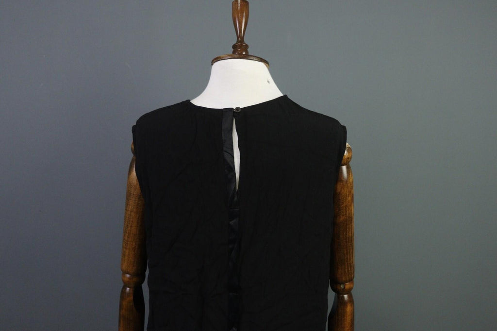 ANNETTE GORTZ Black Viscose Knee Length Sheath Dress – Size 40