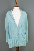 OSKA Blue Regular Fit V-Neck Raglan Sleeve Button Front Cardigan Sweater – Size 4