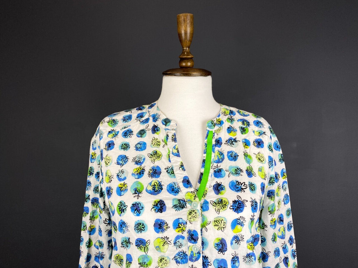 Emily Van Den Bergh Multicolor Henley Floral Long Sleeve Shirt – Size S US 6 EU 38