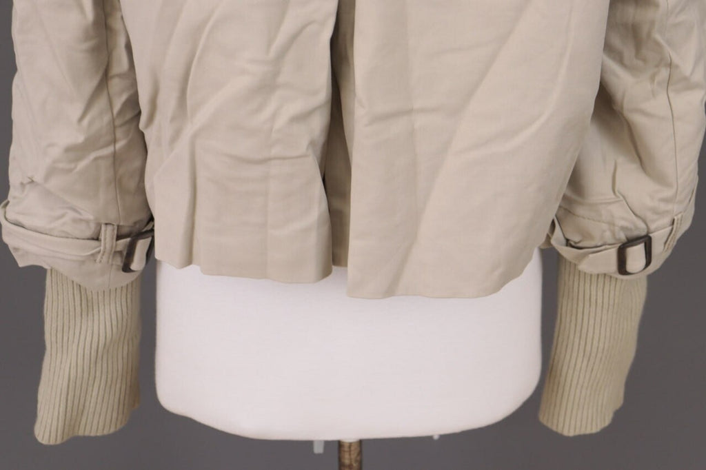 Laurel Beige Double Breasted Designer Wool Cropped Coat Jacket – Size 44